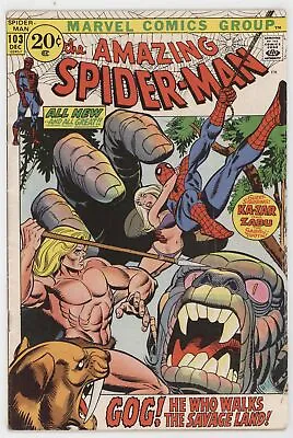 Buy Amazing Spider-Man 103 Marvel 1971 VG FN Gil Kane Roy Thomas Ka-Zar • 26.03£