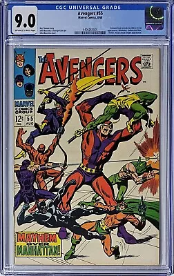 Buy Avengers #55 CGC 9.0 Marvel Comics 1968 1st Appearance Of Ultron-5 • 198.59£