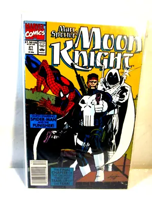 Buy Marc Spector: Moon Knight #21 (Newsstand) 1990 Marvel | Spider-Man & Punisher BA • 7£