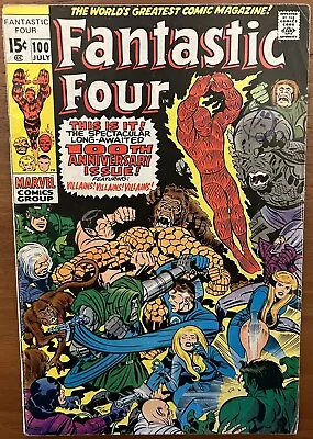 Buy Fantastic Four #100 - Vs Mad Thinker & Puppet Master! (Marvel 1970) • 24.99£