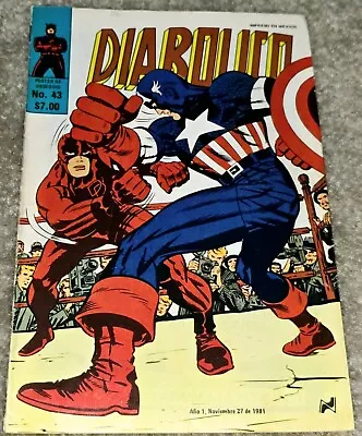 Buy Rare HTF Daredevil 43 MX 1st Battle Captain America Jack Kirby 1968 1981 Variant • 59.29£