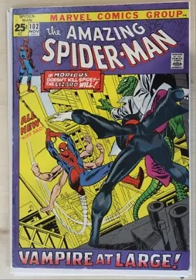 Buy Amazing Spider-Man #102 Higher Grade 1971 Origin Of Morbius & 2nd Appearance Key • 120.64£