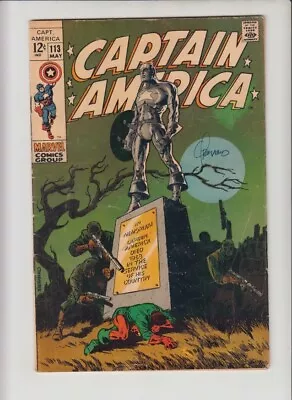 Buy Captain America #113 Vg *signed By Steranko!! • 64.34£