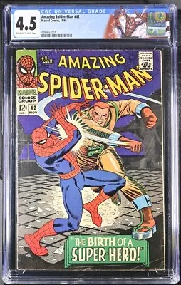 Buy Amazing Spider-Man #42 (1966) CGC 4.5 1st Mary Jane Watson's Face Revealed (C1) • 138.53£