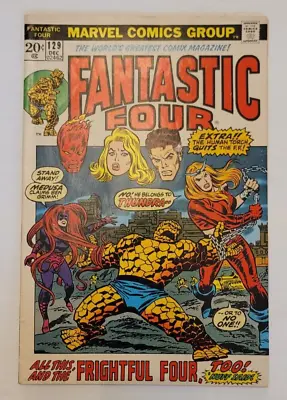 Buy Fantastic Four #129 1st App Of Thundra, Medusa App.  Marvel 1972 • 52.28£
