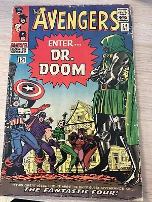 Buy Old 1965 The Avengers #25 Marvel Silver Age Comic Book Enter Dr. Doom • 67.96£