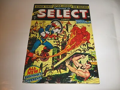 Buy  All Select  #1 '43 Classic Schomburg  Marvel Comics  Trio 40's Hero Cover!  • 177.82£