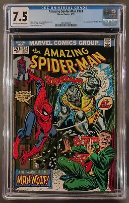Buy Amazing Spider-man #124 Cgc 7.5 Ow-w Marvel Comics September 1973 - 1st Man-wolf • 163.85£