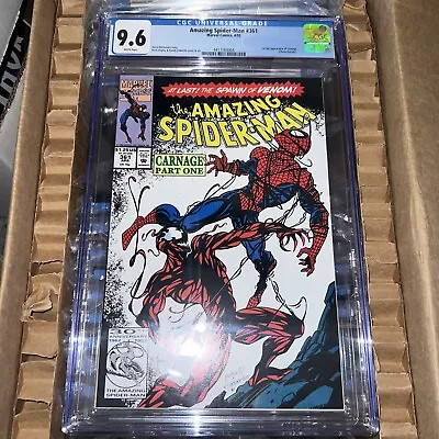 Buy Amazing Spider-man #361 Cgc 9.6 White Pages   1st Full App Of Carnage Id • 159.86£