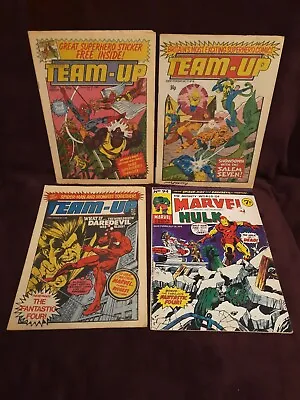 Buy 4 Comic Bundle Marvel Team-Up #2 #12 #14 Mighty World: Hulk #94 UK Paper Comics • 20£