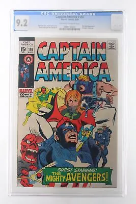 Buy Captain America #116 - Marvel Comics 1969 CGC 9.2 Red Skull And Avengers (Wasp,  • 125.35£