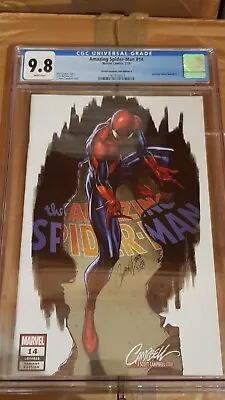 Buy 🔥 Amazing Spider-Man #14 Cgc 9.8 🔥 J.Scott Campbell  Variant Comic Cover 🔥 • 75£