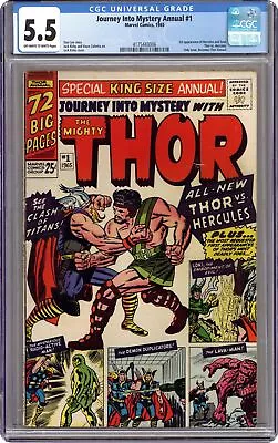 Buy Thor Journey Into Mystery #1 CGC 5.5 1965 4175443006 1st App. Hercules • 367.63£