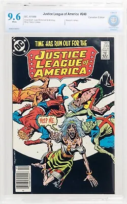 Buy 🔥 Justice League Of America #249 NEWSSTAND Canadian CBCS 9.6 White Pages DC Cgc • 53.74£