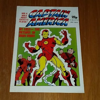 Buy Captain America #53 24th February 1982 Iron Man Marvel British Weekly Comics • 6.99£