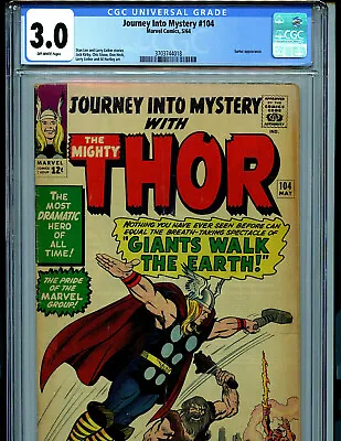 Buy Thor Journey Into Mystery #104 CGC 3.0 1964 Marvel Comic K27 • 158.31£