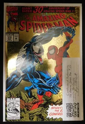 Buy Amazing Spider-man 375 Marvel Comic Signed Pat Olliffe Anniversary Venom 1993 Vf • 12.06£