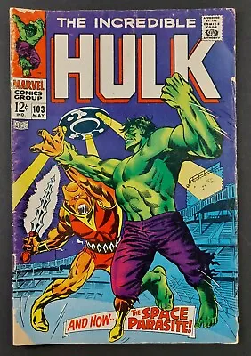 Buy The Incredible Hulk #103 - Marvel Comics 1968 - Space Parasite • 11.11£