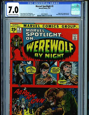 Buy Marvel Spotlight Werewolf By Night 2 CGC 7.0 1st Werewolf Amricons 1972  K35 • 1,027.78£