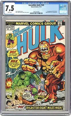 Buy Incredible Hulk #169 CGC 7.5 1973 3802326009 • 74.25£