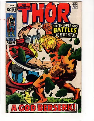 Buy The Mighty Thor #166 July 1969( THIS BOOK RESTORATION SEE DESRIPTION) • 27.31£