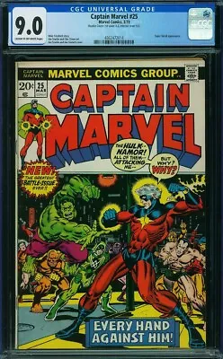 Buy Captain Marvel 25 Cgc 9.0 Cow P Rare Double Cover 1st Cover 8.0 Interior 9.0 C5 • 142.30£
