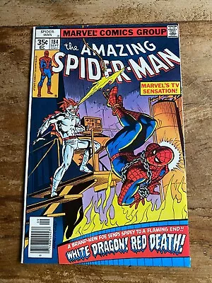 Buy Amazing Spider-Man #184 Marvel 1978 White Dragon! Red Death! Newsstand Bronze Z • 15.88£