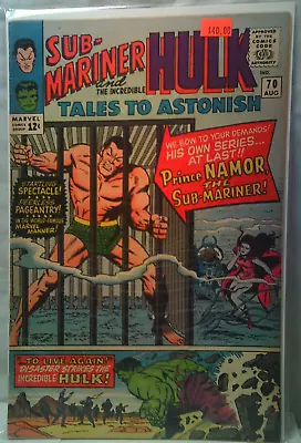 Buy Tales To Astonish Sub-Mariner And The Incredible Hulk  Marvel Comics 70 • 47.49£