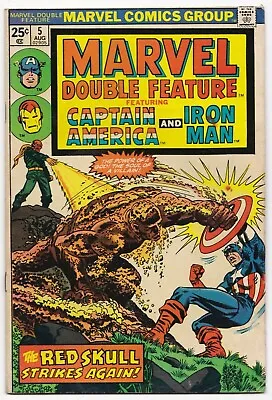 Buy Marvel Double Feature #5 (1973 Marvel) 08/74 Captain America Iron Man Low Grade • 8£