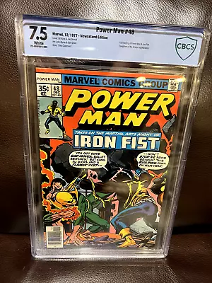 Buy Power Man #48 7.5 VF- CBCS/CGC 1977 BRONZE Luke Cage, 1st Meeting W/ Iron Fist • 44.27£