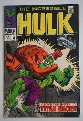 Buy Incredible Hulk #106 FN+ (Marvel 1968) Death Of The Missing Link (1968) • 23.68£