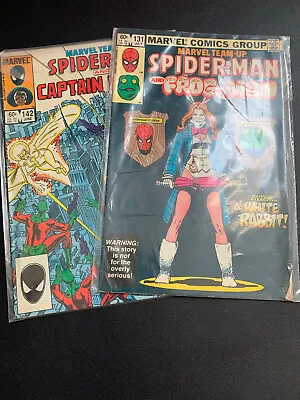 Buy Marvel Team-Up Comics #131 #142 1983 Spider-Man 1st App White Rabbit Bagged VGC • 24.99£
