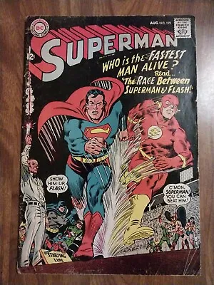 Buy Superman #199 Superman V The Flash Race 1967 Collectable Comic Silver Age • 123.48£