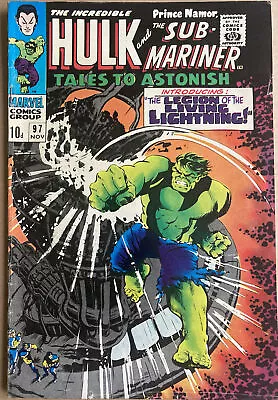 Buy Tales To Astonish #97 Nov 1967 Pence Variant Hulk & Sub-Mariner Sharp Book ! • 24.99£