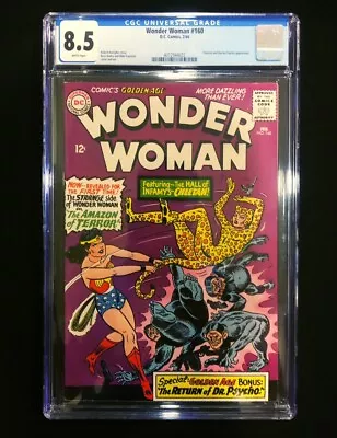 Buy WONDER WOMAN #160 CGC 8.5 WHITE PAGES DC COMICS 1966 1st Silver Age Cheetah! KEY • 592.96£