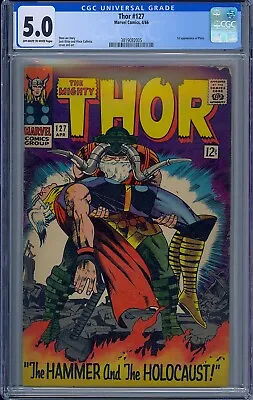 Buy Cgc 5.0 Thor #127 1st Appearance Pluto Jack Kirby Cover & Art Ow/white Pages • 72.31£