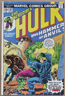 Buy THE INCREDIBLE HULK #182, CAMEO APP. OF 'WOLVERINE' AND 1st 'HAMMER' & 'ANVIL' • 235£