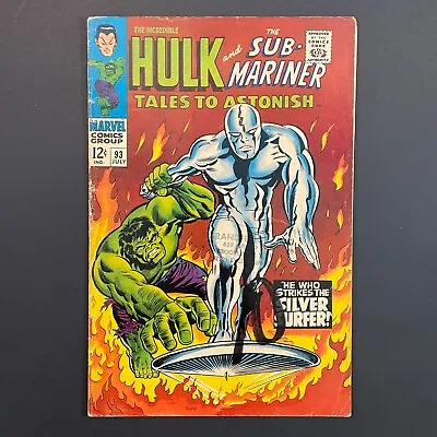 Buy Tales To Astonish 93 Silver Surfer Cover Silver Age Marvel 1967 Hulk Severin • 63.29£