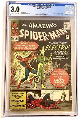 Buy Amazing Spider-Man #9 1964 CGC 3.0 G/VG🔑 1st Electro • 830.13£