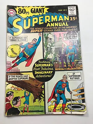 Buy 80 Page Giant Superman Annual No. 1 1964 Imaginary Adventures DC Silver Age • 30£