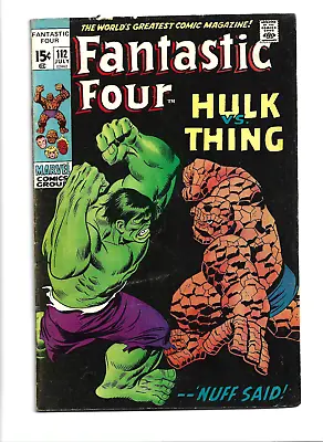 Buy Fantastic Four #112, VG/FN 5.0, Hulk Vs. Thing • 122.33£