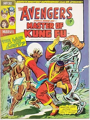 Buy UK Marvel Avengers, #32, 1974, Master Of Kung-Fu • 2.30£