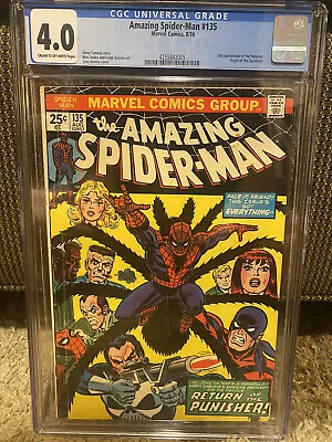Buy Amazing Spider-Man 135 CGC 4.0 (2nd Appearance Of The Punisher) Marvel 1974 • 90.88£