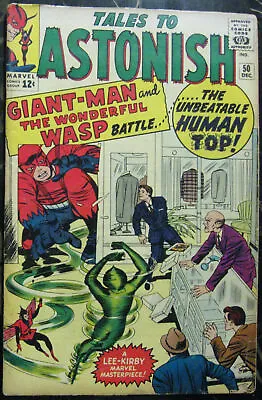 Buy TALES TO ASTONISH#50 Dec 1963(6.0 FN)1st Human Top/Origin 2nd Giant-Man/Wasp KEY • 71.15£
