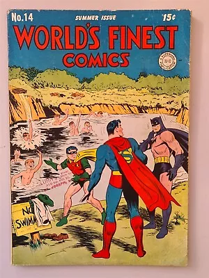 Buy World's Finest Comics #14 Fn (6.0) Dc June 1944 Batman Superman Robin ** • 499.99£