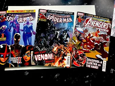 Buy 3 X ASTONISHING SPIDER-MAN ( 27.09.2017 ) + [16.01.2018] Comics UK • 6.07£