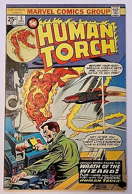 Buy HUMAN TORCH #5 Fantastic Four The Wizard Jack Kirby Marvel Comics 1975 F/VF • 4.77£