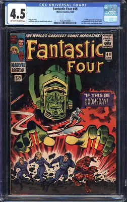 Buy Fantastic Four #49 Cgc 4.5 Ow/wh Pages // 1st Full Appearance Of Galactus 1966 • 578.52£