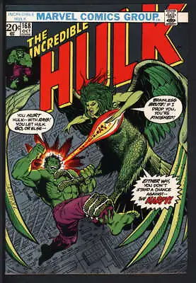Buy Incredible Hulk #168 9.4 // 1st Appearance Of Harpy Marvel Comics 1973 • 159.90£
