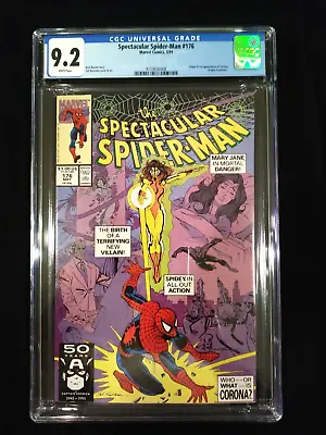Buy Spectacular Spider-Man #176, CGC 9.2, Marvel Direct May 1991 1st App. Of Corona! • 39.52£